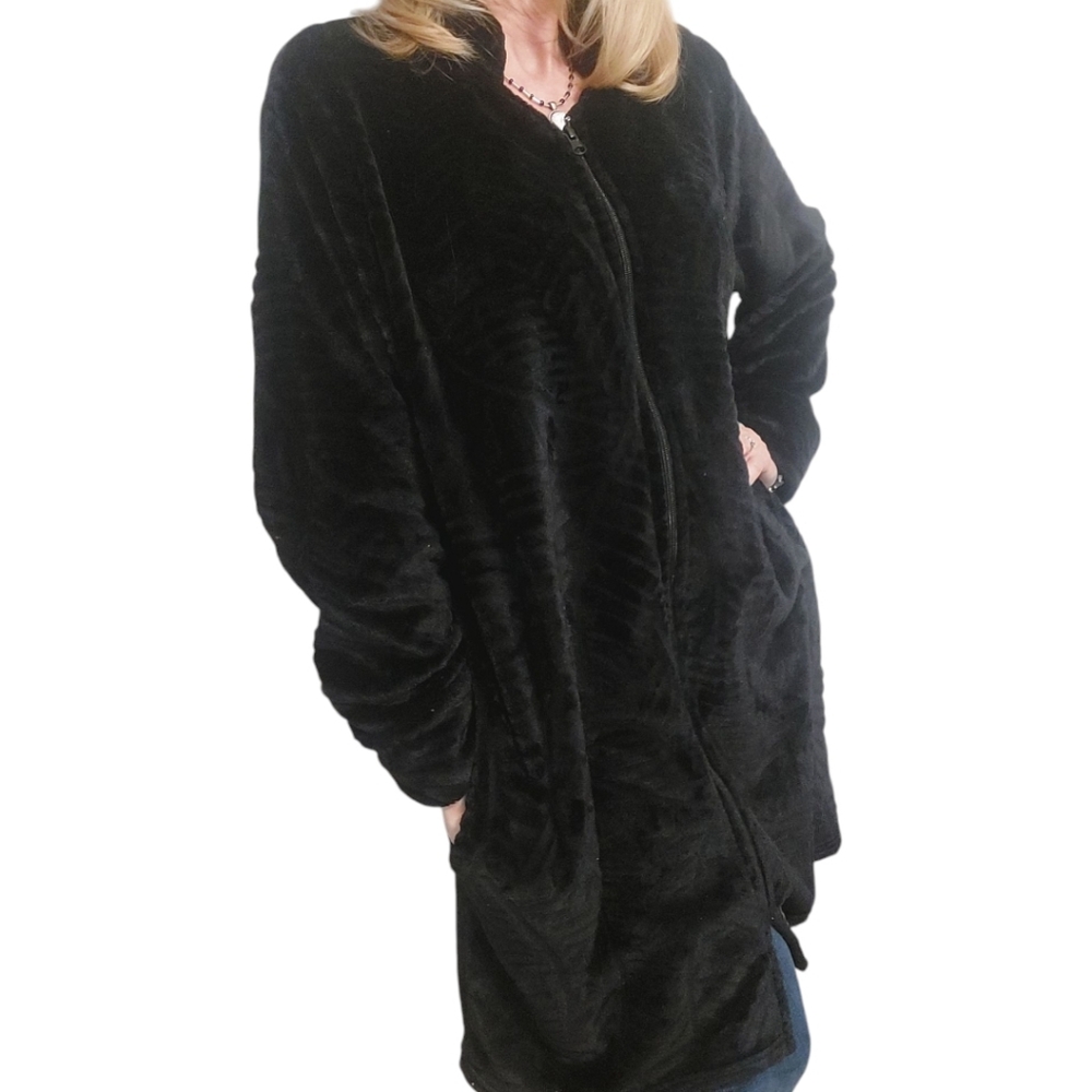 Just Love Black Zip-up Robe - Picture 4 of 6